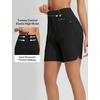 image:imagebaleaf Womens 357 Swim Shorts High Waisted Board Quick Dry PocketBlack