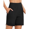 image:imagebaleaf Womens 357 Swim Shorts High Waisted Board Quick Dry PocketBlack