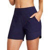 image:imagebaleaf Womens 357 Swim Shorts High Waisted Board Quick Dry PocketDark Blue