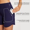 image:imagebaleaf Womens 357 Swim Shorts High Waisted Board Quick Dry PocketDark Blue