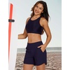 image:imagebaleaf Womens 357 Swim Shorts High Waisted Board Quick Dry PocketDark Blue