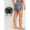 image:imagebaleaf Womens 357 Swim Shorts High Waisted Board Quick Dry PocketDark Gray