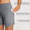 image:imagebaleaf Womens 357 Swim Shorts High Waisted Board Quick Dry PocketDark Gray