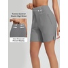 image:imagebaleaf Womens 357 Swim Shorts High Waisted Board Quick Dry PocketDark Gray