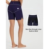 image:imagebaleaf Womens 357 Swim Shorts High Waisted Board Quick Dry PocketNavy Blue