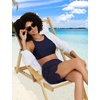 image:imagebaleaf Womens 357 Swim Shorts High Waisted Board Quick Dry PocketNavy Blue