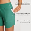 image:imagebaleaf Womens 357 Swim Shorts High Waisted Board Quick Dry PocketTurquoise