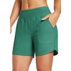 image:imagebaleaf Womens 357 Swim Shorts High Waisted Board Quick Dry PocketTurquoise