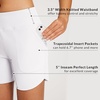 image:imagebaleaf Womens 357 Swim Shorts High Waisted Board Quick Dry PocketWhite