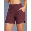 image:imagebaleaf Womens 357 Swim Shorts High Waisted Board Quick Dry PocketWine