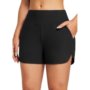 image:imagebaleaf Womens 357 Swim Shorts High Waisted Board Quick Dry PocketBlack