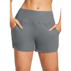 image:imagebaleaf Womens 357 Swim Shorts High Waisted Board Quick Dry PocketDark Gray