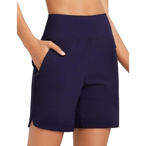 image:imagebaleaf Womens 357 Swim Shorts High Waisted Board Quick Dry PocketNavy Blue
