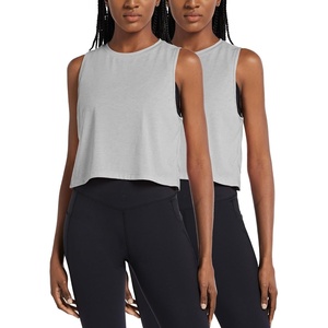 image:imagebaleaf Workout Tops for Womens Crop Athletic Gym Yoga Tank TopsHeather Gray2 Pack
