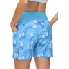 image:imagebaleaf Womens 5 7 Quick Dry High Waisted Swim Shorts with LinerBlue