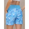 image:imagebaleaf Womens 5 7 Quick Dry High Waisted Swim Shorts with LinerBlue