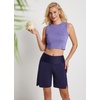 image:imagebaleaf Womens 5 7 Quick Dry High Waisted Swim Shorts with LinerDark Blue