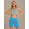 image:imagebaleaf Womens 5 7 Quick Dry High Waisted Swim Shorts with LinerElegant Blue