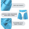 image:imagebaleaf Womens 5 7 Quick Dry High Waisted Swim Shorts with LinerElegant Blue