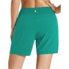image:imagebaleaf Womens 5 7 Quick Dry High Waisted Swim Shorts with LinerGreen