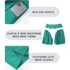 image:imagebaleaf Womens 5 7 Quick Dry High Waisted Swim Shorts with LinerGreen