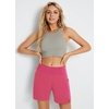 image:imagebaleaf Womens 5 7 Quick Dry High Waisted Swim Shorts with LinerPink