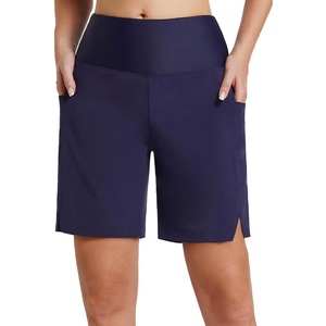 image:imagebaleaf Womens 5 7 Quick Dry High Waisted Swim Shorts with LinerDark Blue