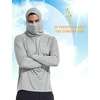 image:imagebaleaf Mens UPF 50 Sun Hoodie Fishing with Face Mask Lightweight01gray