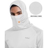 image:imagebaleaf Mens UPF 50 Sun Hoodie Fishing with Face Mask Lightweight03white