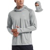 image:imagebaleaf Mens UPF 50 Sun Hoodie Fishing with Face Mask Lightweight01gray