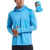 image:imagebaleaf Mens UPF 50 Sun Hoodie Fishing with Face Mask Lightweight02blue