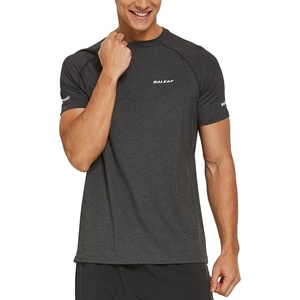 image:imagebaleaf Mens Running Shirts Quick Dry Workout Athletic TShirtA014heather Black