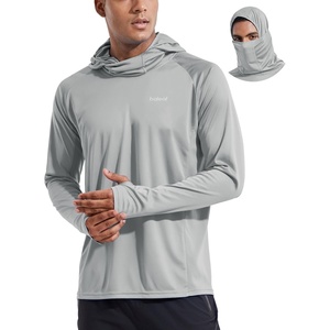 image:imagebaleaf Mens UPF 50 Sun Hoodie Fishing with Face Mask Lightweight01gray