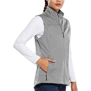 image:imagebaleaf Womens Lightweight Running Vest Sleeveless Softshell JacketLight Grey