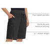 image:imagebaleaf Womens Hiking Bermuda Long Shorts Quick Dry Cargo with Pockets11 Inch Black