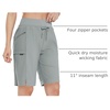 image:imagebaleaf Womens Hiking Bermuda Long Shorts Quick Dry Cargo with Pockets11 Inch Frost Grey