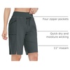 image:imagebaleaf Womens Hiking Bermuda Long Shorts Quick Dry Cargo with Pockets11 Inch Grey