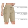 image:imagebaleaf Womens Hiking Bermuda Long Shorts Quick Dry Cargo with Pockets11 Inch Khaki