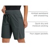 image:imagebaleaf Womens Hiking Bermuda Long Shorts Quick Dry Cargo with Pockets9 Inch Dark Grey