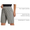 image:imagebaleaf Womens Hiking Bermuda Long Shorts Quick Dry Cargo with Pockets9 Inch Grey