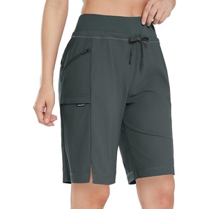 image:imagebaleaf Womens Hiking Bermuda Long Shorts Quick Dry Cargo with Pockets11 Inch Grey