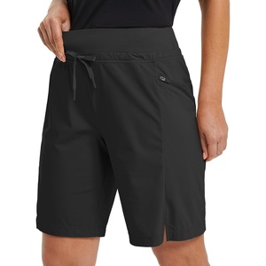 image:imagebaleaf Womens Hiking Bermuda Long Shorts Quick Dry Cargo with Pockets9 Inch Black