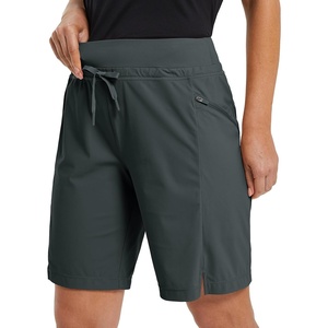 image:imagebaleaf Womens Hiking Bermuda Long Shorts Quick Dry Cargo with Pockets9 Inch Dark Grey