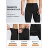 image:imagebaleaf Mens Fleece Lined Running Tights 360 Reflective Thermal LeggingsBlackred