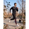 image:imagebaleaf Mens Fleece Lined Running Tights 360 Reflective Thermal LeggingsBlackred
