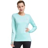 image:imagebaleaf Thermal Shirts for Women Long Sleeve Fleece Tops Winter RunningAqua