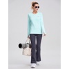 image:imagebaleaf Thermal Shirts for Women Long Sleeve Fleece Tops Winter RunningAqua