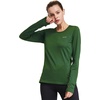 image:imagebaleaf Thermal Shirts for Women Long Sleeve Fleece Tops Winter RunningArmy Green