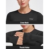 image:imagebaleaf Thermal Shirts for Women Long Sleeve Fleece Tops Winter RunningBlack
