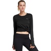image:imagebaleaf Thermal Shirts for Women Long Sleeve Fleece Tops Winter RunningBlack